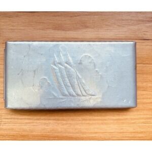 Arthur Armour  Mid Century Style Hammered Aluminum Cigarette Trinket Box